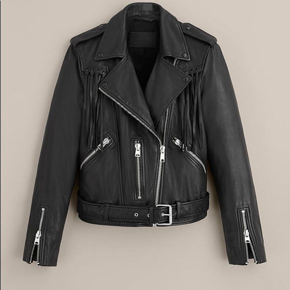 All Saints Jackets & Blazers - All Saints Jacket  Belfern Tassle Lamb Leather